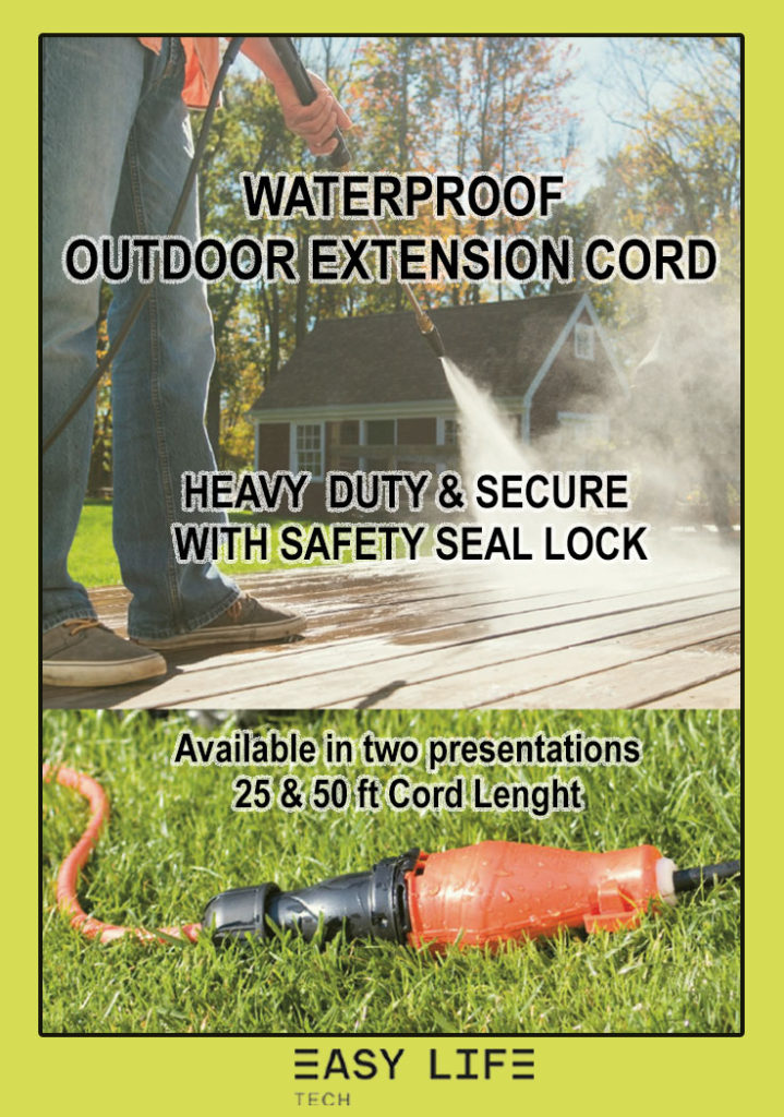 Outdoor Extension Cord Safety Seal Protection Heavy-Duty Weatherproof