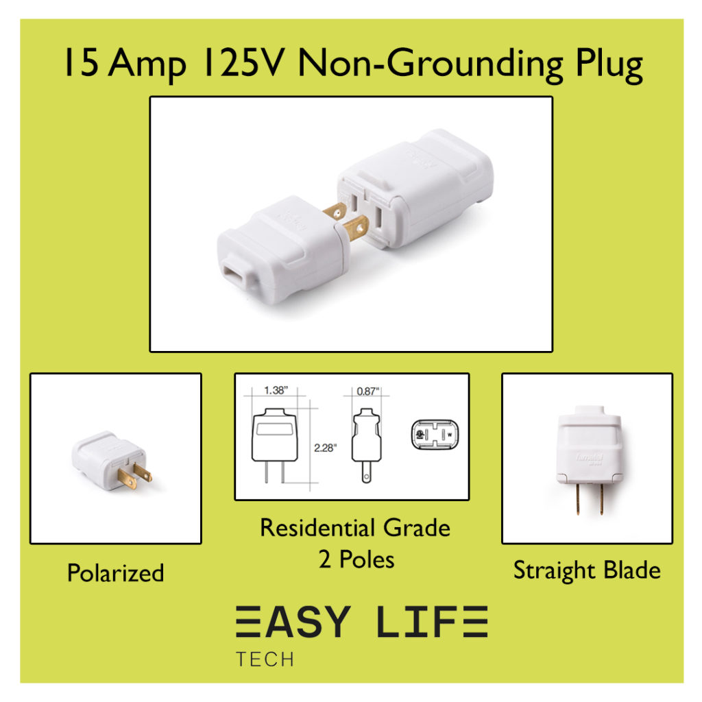 15 Amp 125V Non-Grounding Plug