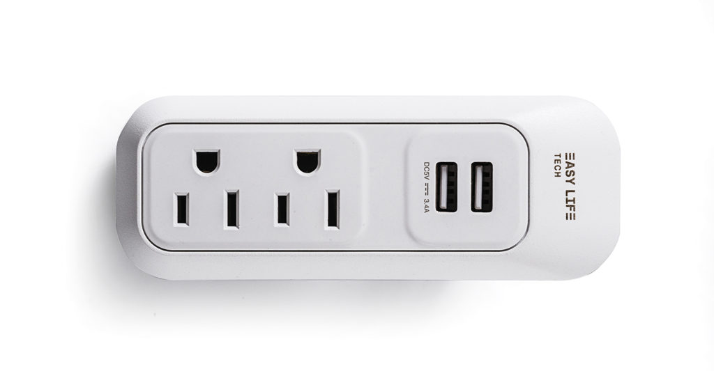 Wall Power Expander 2 AC Outlets 2 USB Ports