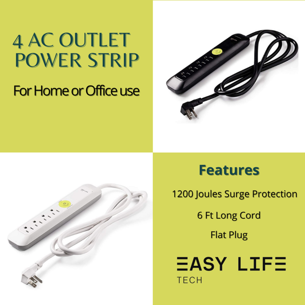 4 AC Outlet Power Strip for Home or Office Use.