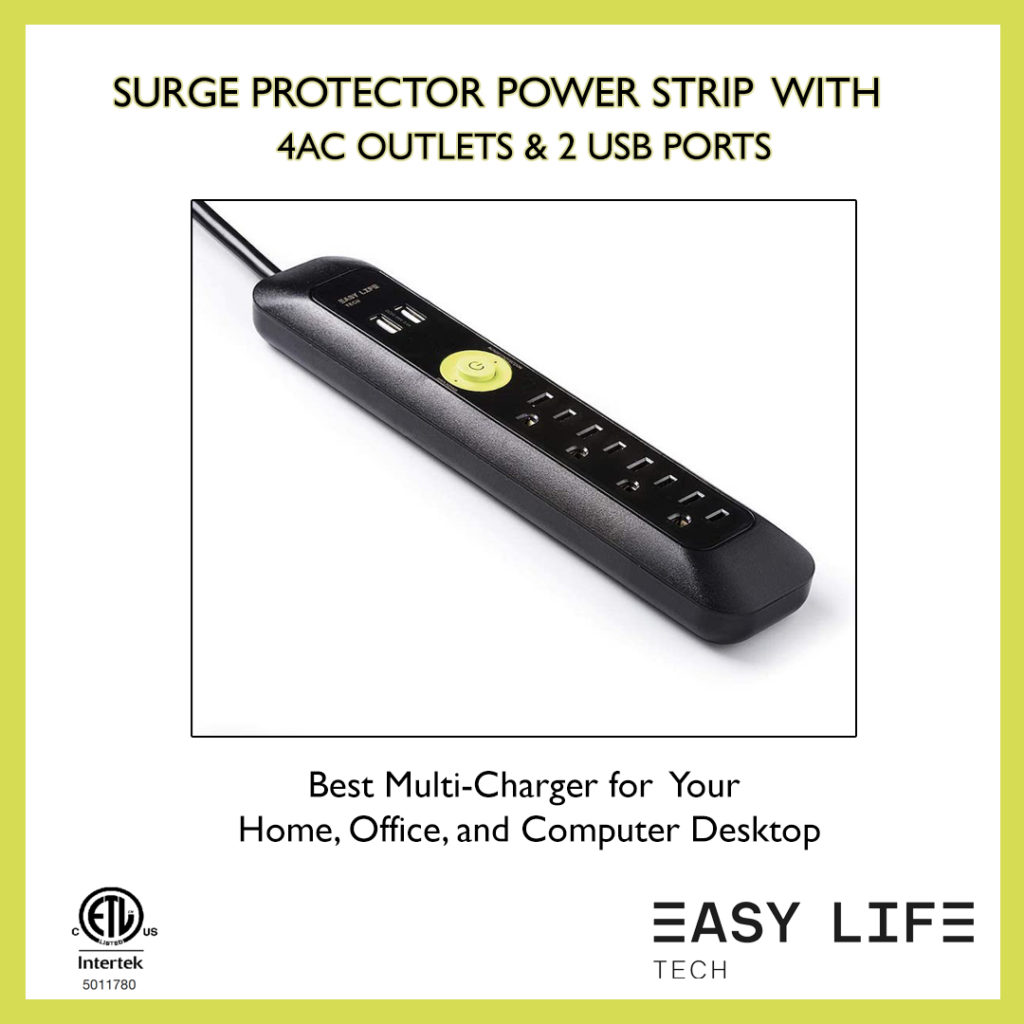 Surge Protector Power Strip 4 AC Outlets & 2 USB Ports