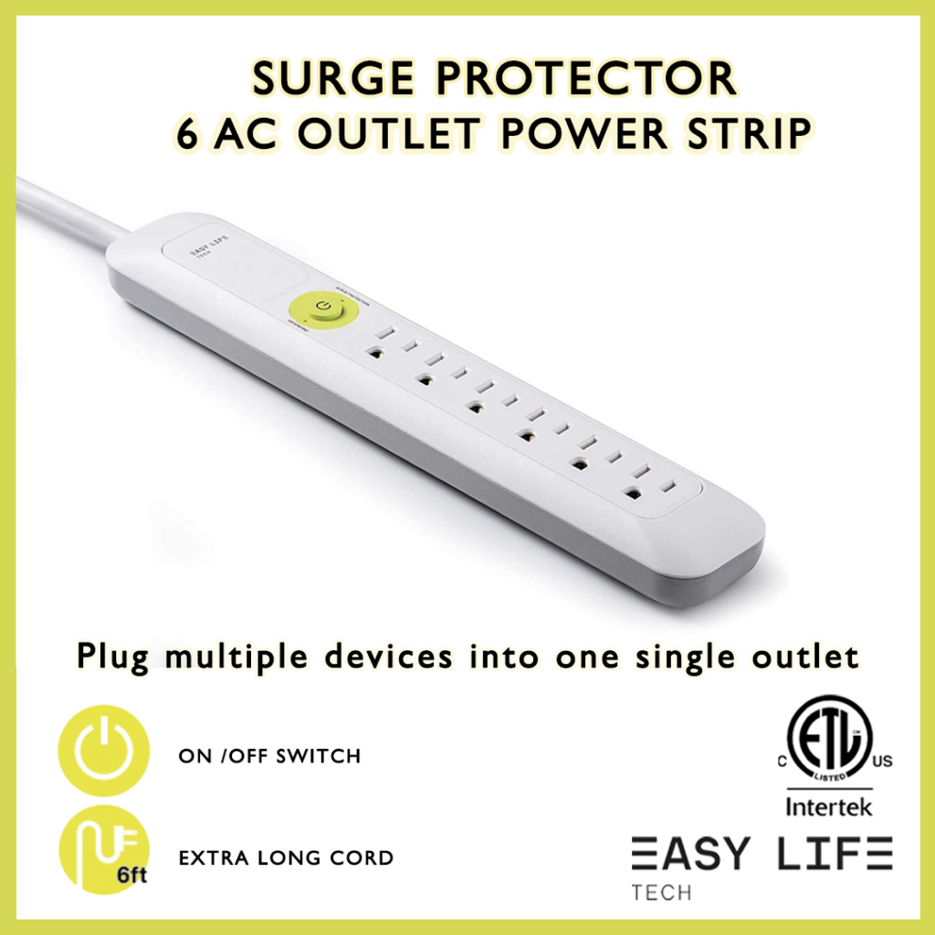 Surge Protector 6 AC Outlet Power Strip