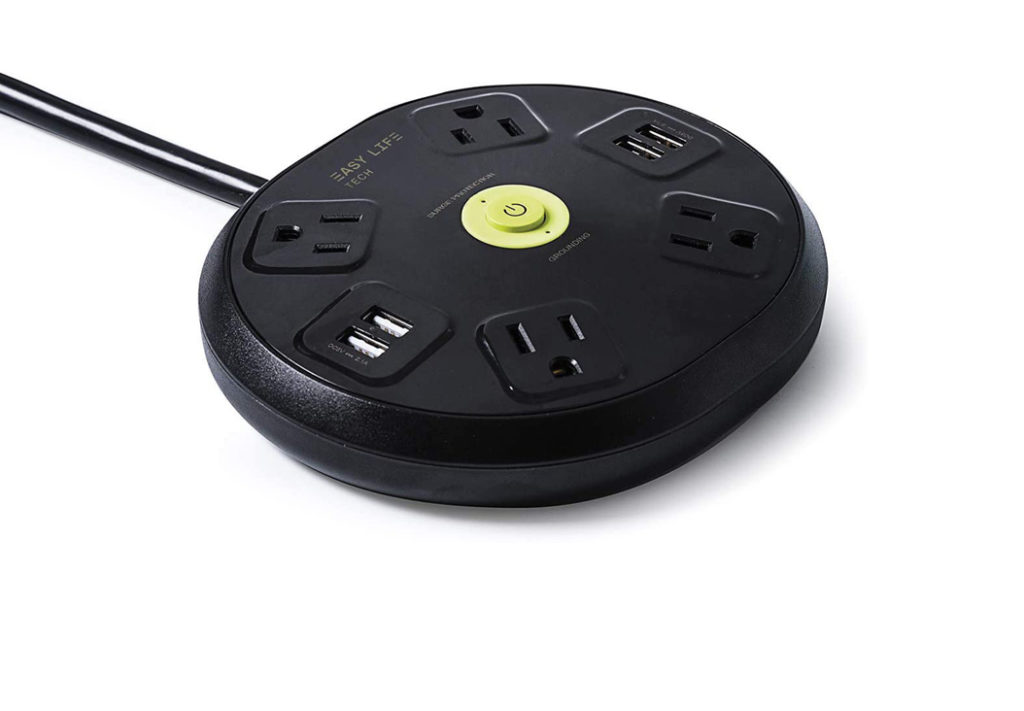 4 Outlets 4 USB Round Power Strip