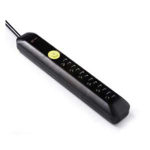 Easylife Tech Black 6-Outlet Power Strip – Heavy-Duty Extension Cord with Surge Protection for Office and Home Use