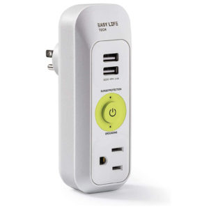Easylife Tech Wall Adapter with 1 AC Outlet and 2 USB Ports – Compact Charging Solution