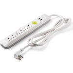 6 AC Outlet Surge Protector Power Strip Joules AC Extension Cord 2 USB Ports