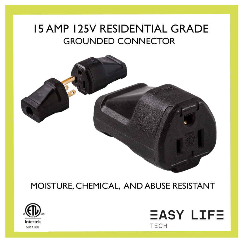 15 Amp 125V Residential Grade Grounded Connector