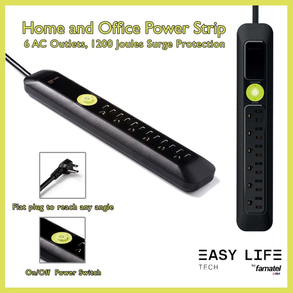Home and Office Power Strip 6AC Outlets