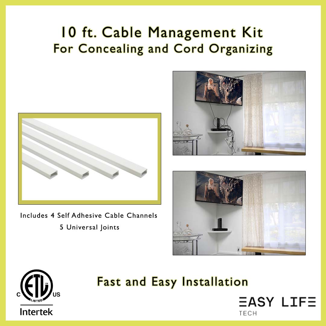 EasyLife Tech 16 ft. Cable Raceway Kit for Concealing & Cord