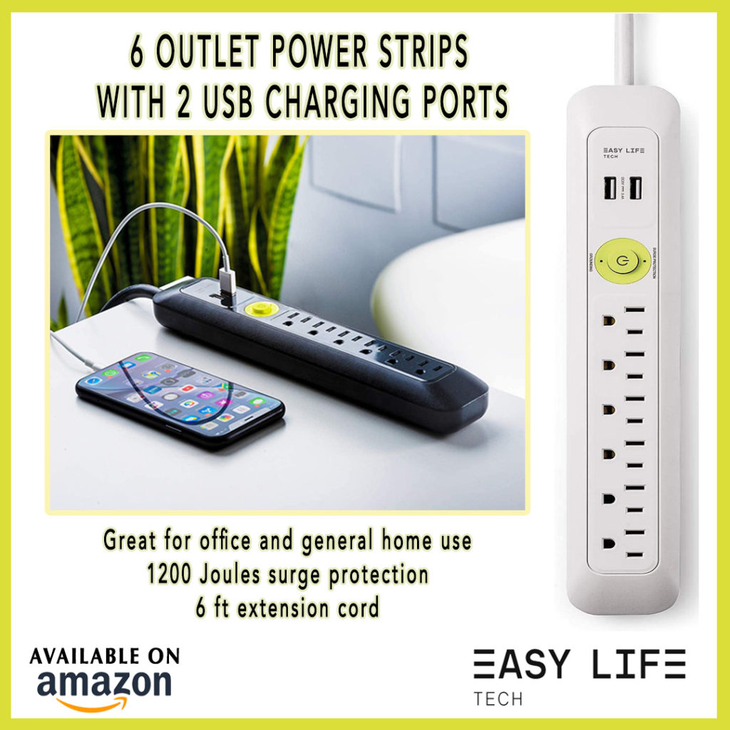 Prevent electric hazards with these amazing 6 outlet power strips with 2 USB charging ports