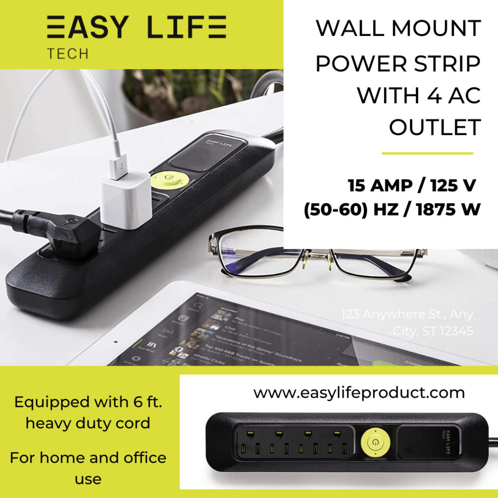Easylife Tech USB concealable charger – sleek wall-mounted power outlet with hidden dual USB ports for clean and efficient device charging