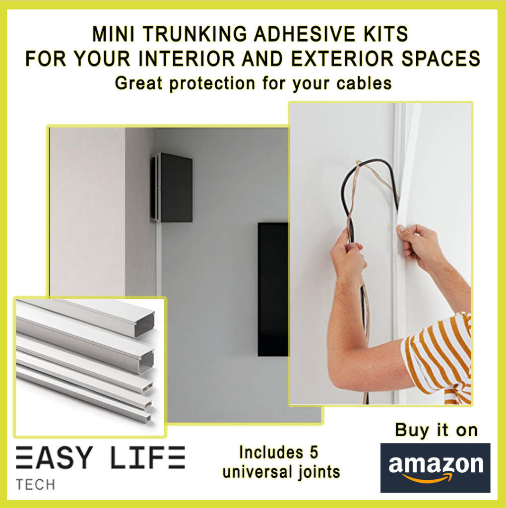 Easylife Tech mini trunking cable raceway — adhesive-backed wire management solution for clean and concealed installations in home or office