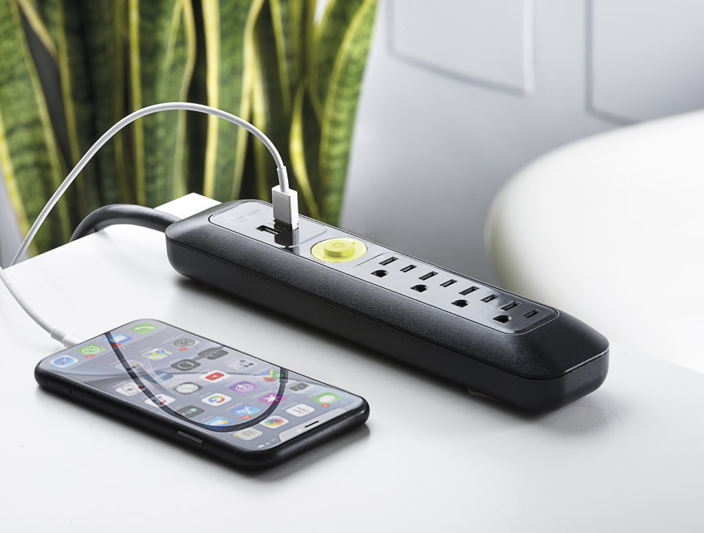 Multi functional power strip with surge protection