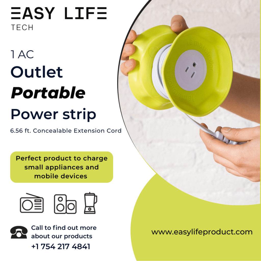 Modern 1 AC Outlet Portable Power Strip