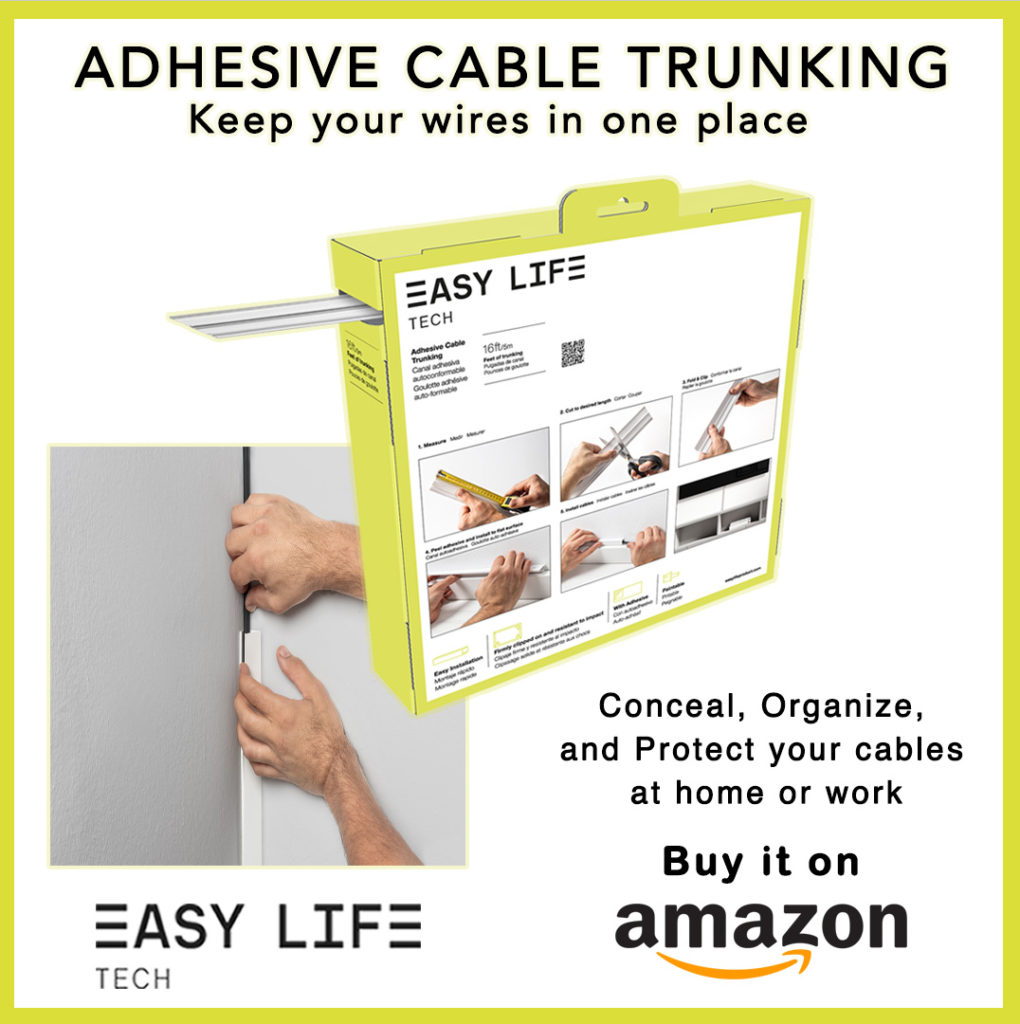 Adhesive cable trunking to keep your wires in one place