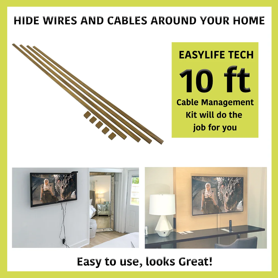 10ft Cable raceway for cord hiding and organizing