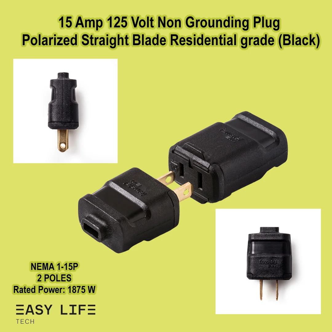 15A 125V Non-Grounding plug Polarized Striag