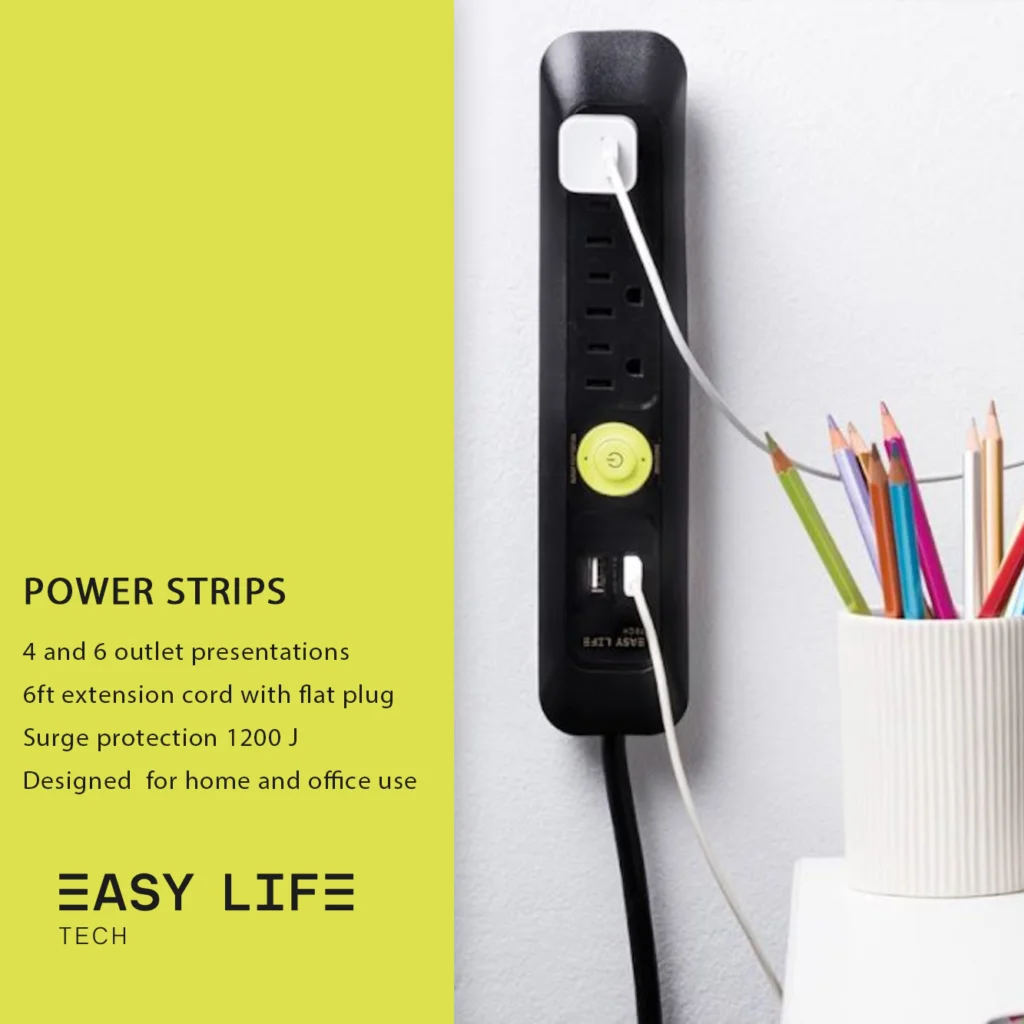 Power strips with surge protection, 1200 joules