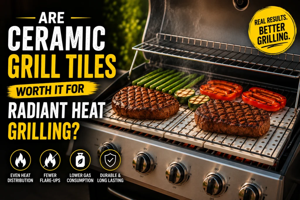 Are Ceramic Grill Tiles Worth It for Radiant Heat Grilling Are ceramic grill tiles worth it for radiant heat grilling, or is the heat-distribution promise just another packaging claim that falls apart at the grill grate? That question is fair, especially for anyone who has already tried flavorizer bars, lava rocks, or standard briquettes and walked away with the same scorched edges and undercooked centers they were trying to fix. Grill owners doing their homework before buying tend to want more than a features list. They want to know whether ceramic grill tiles actually change what happens to the food, or whether they are simply a modern repackaging of older heat management tools. The mechanics are straightforward once you break them down, and the science behind radiant heat grilling is more practical than it might sound on a product page. Quick Answer: Are Ceramic Grill Tiles Worth It Yes. Ceramic grill tiles absorb heat from the burner flame and re-radiate it evenly across the cooking surface, rather than letting direct flame contact the food unpredictably. This radiant heat layer reduces flare-ups, cuts hot and cold zones, and can lower gas consumption because the tiles retain heat efficiently at lower burner settings. For grillers dealing with uneven cooks or frequent flare-ups, the upgrade delivers real, measurable results. How Radiant Heat Grilling Works Direct flame cooking sends bursts of heat upward with very little control over where that energy lands on the grate. Radiant heat grilling changes the equation by placing a layer of material between the burner and the food that absorbs the thermal energy first, then releases it steadily and evenly. EasyLife Tech ceramic grill tiles are made from cordierite ceramic, a material chosen for its ability to take on high heat without cracking while distributing that heat uniformly. The same principle applies to pizza stones and kiln bricks, both of which are engineered to store thermal energy and release it at a consistent rate rather than in unpredictable spikes. The result is a cooking environment that stays steady even when the burner output shifts slightly during a long session. How Ceramic Tiles Absorb and Hold Heat Ceramic has a high thermal mass, which means it can take in a significant amount of heat before its own surface temperature rises noticeably. Once fully heated, it gives that energy back slowly and consistently across the entire surface, which is what produces the even sear that radiant heat grilling is known for. This behavior holds even when burner output fluctuates slightly, because the tile itself acts as a buffer against those changes. That buffering effect is also what separates ceramic grill tiles from lava rocks and standard briquettes. Lava rocks degrade over time, absorb grease unevenly, and become harder to clean the longer they are in use. Ceramic grill tiles hold their structure through repeated heat cycles and clean up with a simple flip and burn, with no scrubbing required. Flare-Up Control Explained Flare-ups happen when dripping grease reaches an open flame directly. Ceramic grill tiles intercept that path, catching the drippings and burning them off gradually rather than igniting them instantly. This is one of the core reasons grillers see fewer flare-ups after switching, and it also explains why food tends to come off with less bitter, charred flavor from unexpected flame contact. The grease management difference is especially noticeable during longer cooks or when working with fattier cuts. Instead of a sudden flare that forces you to move food around the grate, the ceramic tile layer handles it without any intervention needed. Ceramic Grill Tiles Performance Breakdown A fair evaluation should cover the categories that matter most to everyday grilling rather than controlled lab conditions. ● Heat distribution: Excellent, with minimal hot and cold zones across the cooking surface. ● Flare-up control: Strong, since grease burns off gradually rather than igniting on contact with open flame. ● Gas efficiency: Improved, as tiles hold heat well enough to cook effectively at lower burner settings. ● Durability: Long-lasting cordierite ceramic that resists cracking through repeated heat cycles. ● Maintenance: Simple. Tiles clean up by flipping and burning off residue, with no scrubbing required. Is a Ceramic Grill Tile Setup Right for Your Grill A few practical questions help narrow down whether the upgrade makes sense before buying. What is your biggest grilling frustration? If flare-ups or uneven cooking are the main complaints, radiant heat grilling directly targets both. Grillers who already have good heat control on their current setup may see a smaller difference than those dealing with consistent hot spots or repeated flaring. What size is your grill? EasyLife Tech ceramic grill tiles measure 6 by 3 inches and snap apart by hand, so a set of 15 can be configured to fit most gas grill burner layouts without cutting or guesswork. How much upkeep are you willing to do? Ceramic tiles need only an occasional flip-and-burn cycle to stay clean. Compared to scrubbing grease-soaked lava rocks or replacing degraded briquettes, the maintenance load is noticeably lower. Why Choose EasyLife Tech Ceramic Grill Tiles EasyLife Tech ceramic grill tiles are built from durable cordierite ceramic designed to deliver consistent radiant heat grilling without cracking or breaking down over time. The snap-apart design means you are not working around a fixed tile size that may or may not match your burner layout. ● Snap-apart sizing that adapts to nearly any gas grill ● Even heat distribution that reduces flare-ups and hot spots ● Lower gas consumption from efficient heat retention ● Simple flip-and-burn cleaning with no scrubbing required ● A dependable upgrade from lava rocks and standard briquettes The Verdict on Ceramic Grill Tiles and Radiant Heat Are ceramic grill tiles worth it for radiant heat grilling? The science of how ceramic handles thermal energy supports a clear yes, and the real-world results back that up with steadier cooking temperatures, fewer flare-ups, and noticeably less gas used per session. For grillers who have been living with uneven cooks and surprise flare-ups, switching to a ceramic tile setup is one of the more practical upgrades available. It addresses the actual cause of those problems rather than adding another tool on top of them. Ready to upgrade your setup? Shop Now and see what EasyLife Tech ceramic grill tiles bring to your next cookout. FAQs Are ceramic grill tiles worth it? Yes, ceramic grill tiles can provide more consistent heat distribution, fewer flare-ups, and better heat retention than some traditional grill media. They are particularly useful for grillers dealing with hot spots, uneven cooking, or frequent flare-ups. Do ceramic grill tiles improve radiant heat grilling? Yes, ceramic grill tiles absorb heat from the burners and radiate it steadily across the cooking surface. This creates a more consistent cooking environment and reduces the intensity of direct flame reaching the food. Are ceramic grill tiles better than lava rocks? Ceramic grill tiles offer more consistent heat retention and are generally easier to maintain than lava rocks. They also resist repeated heat cycles well and can be cleaned through a simple flip-and-burn process. Do ceramic grill tiles reduce flare-ups? Yes, ceramic grill tiles create a barrier between dripping grease and the burner flame, allowing grease to burn off more gradually. This can reduce sudden flare-ups and help prevent unexpected charring during cooking. How do you clean ceramic grill tiles? Ceramic grill tiles can typically be cleaned by flipping them over and running the grill at a high temperature to burn off accumulated grease and residue. This makes routine maintenance easier without requiring scrubbing or harsh cleaners.
